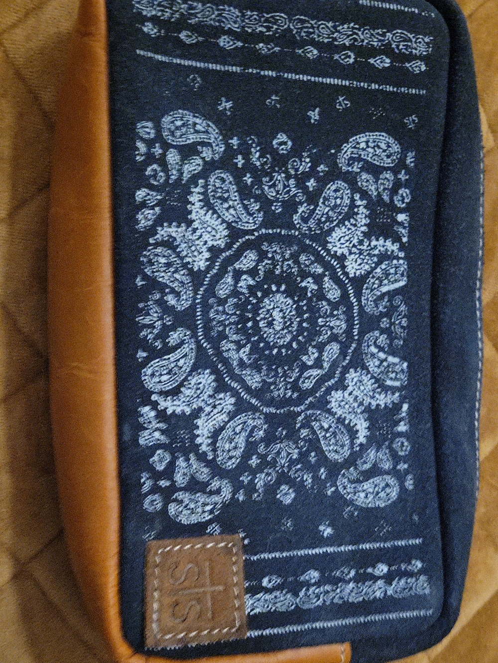 STS Denim Paisley Laptop Sleeve in Black and Brown